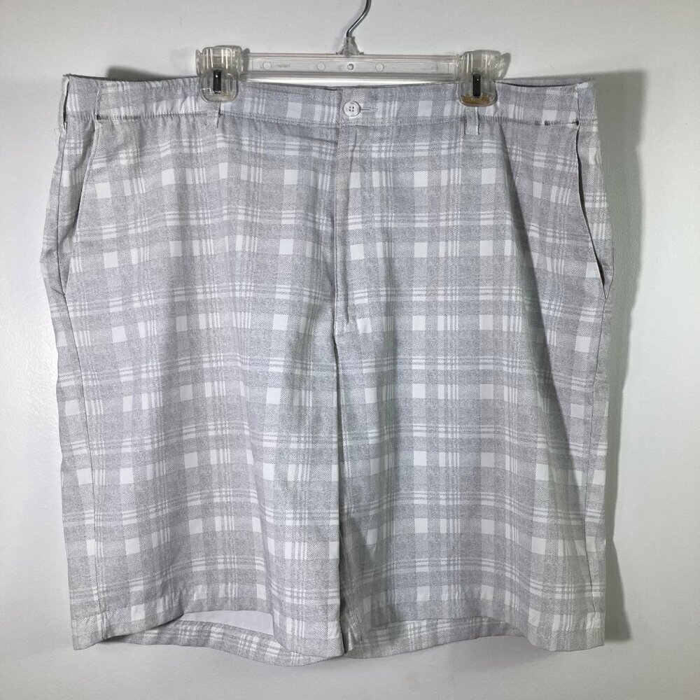 Mens‎ Ben Hogan Golf 10" Shorts White Gray Plaid 42